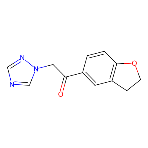 1-(2,3-dihydro-1-benzofuran-5-yl)-2-(1H-1,2,4-triazol-1-yl)-1-ethanone structure