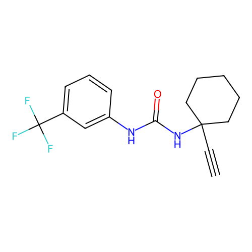 1-(1-Ethynylcyclohexyl)-3-[3-(trifluoromethyl)phenyl]urea structure