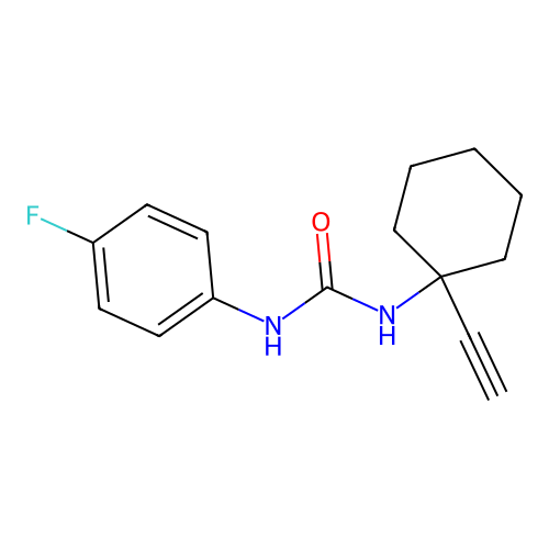 N-(1-ethynylcyclohexyl)-N'-(4-fluorophenyl)urea structure