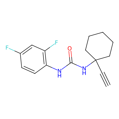 N-(2,4-difluorophenyl)-N'-(1-ethynylcyclohexyl)urea structure