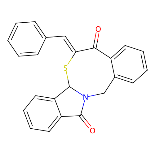 6-[(Z)-phenylmethylidene]-6H-isoindolo[2,1-b][4,2]benzothiazocine-5,12(7aH,14H)-dione structure
