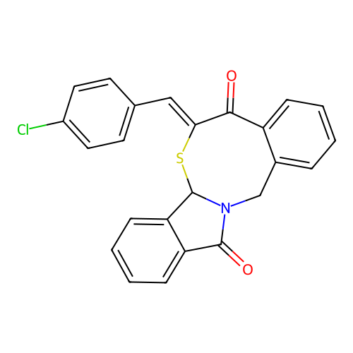 6-[(Z)-(4-chlorophenyl)methylidene]-6H-isoindolo[2,1-b][4,2]benzothiazocine-5,12(7aH,14H)-dione structure