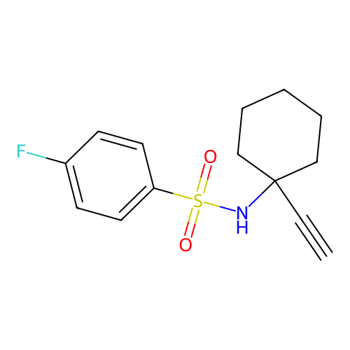 N-(1-ethynylcyclohexyl)-4-fluorobenzenesulfonamide structure