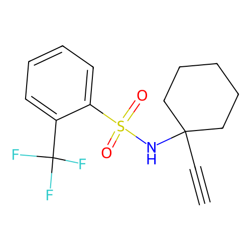 N-(1-ethynylcyclohexyl)-2-(trifluoromethyl)benzenesulfonamide structure