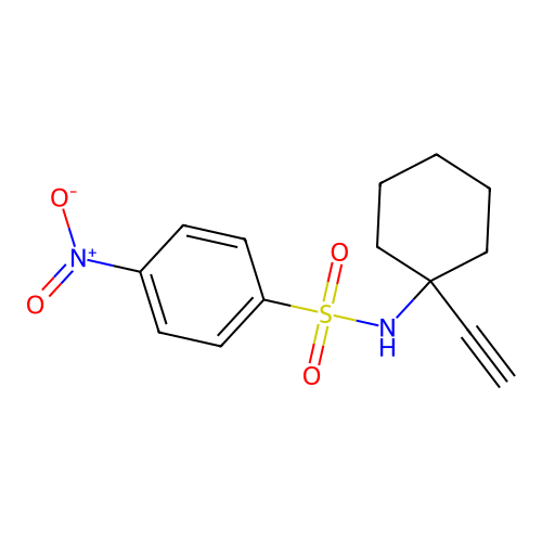 N-(1-ethynylcyclohexyl)-4-nitrobenzenesulfonamide structure