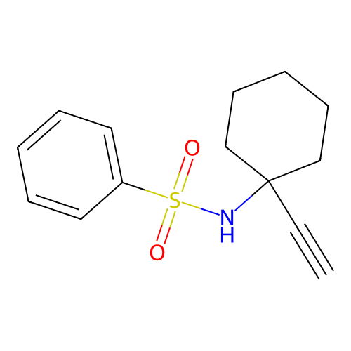 N-(1-ethynylcyclohexyl)benzenesulfonamide structure