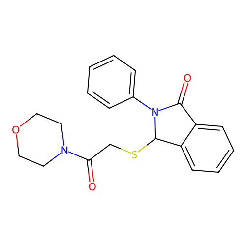 3-[(2-Morpholino-2-oxoethyl)sulfanyl]-2-phenyl-1-isoindolinone structure