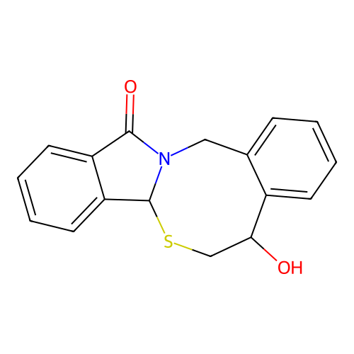 5-hydroxy-5,14-dihydro-6H-isoindolo[2,1-b][4,2]benzothiazocin-12(7aH)-one structure