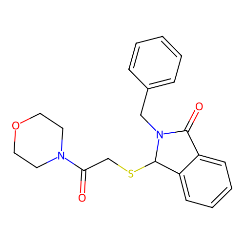 2-Benzyl-3-[(2-morpholino-2-oxoethyl)sulfanyl]-1-isoindolinone structure