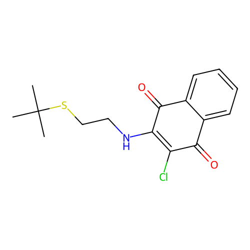 2-{[2-(Tert-butylsulfanyl)ethyl]amino}-3-chloronaphthoquinone structure