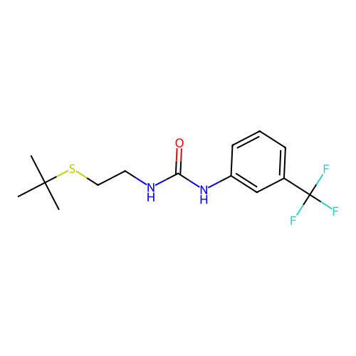 N-[2-(tert-butylsulfanyl)ethyl]-N'-[3-(trifluoromethyl)phenyl]urea structure