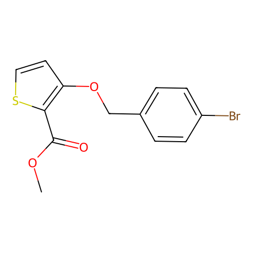 Methyl 3-[(4-bromobenzyl)oxy]-2-thiophenecarboxylate structure