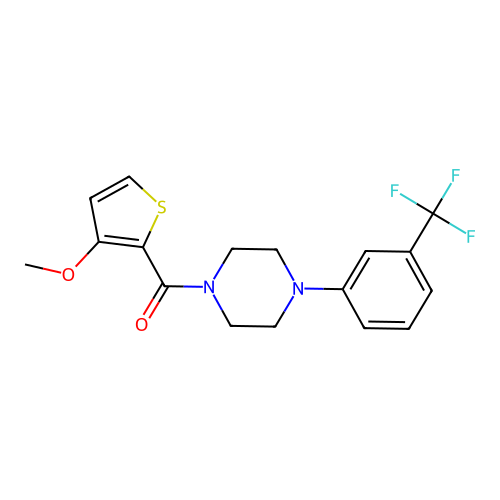 (3-Methoxy-2-thienyl){4-[3-(trifluoromethyl)phenyl]piperazino}methanone structure