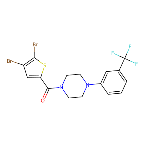 (4,5-Dibromo-2-thienyl){4-[3-(trifluoromethyl)phenyl]piperazino}methanone structure