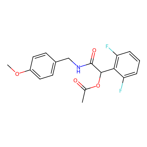 1-(2,6-Difluorophenyl)-2-[(4-methoxybenzyl)amino]-2-oxoethyl acetate structure