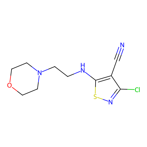 3-Chloro-5-[(2-morpholinoethyl)amino]-4-isothiazolecarbonitrile structure