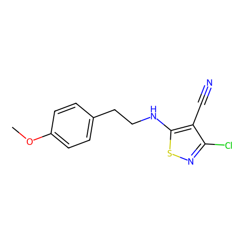3-Chloro-5-[(4-methoxyphenethyl)amino]-4-isothiazolecarbonitrile structure