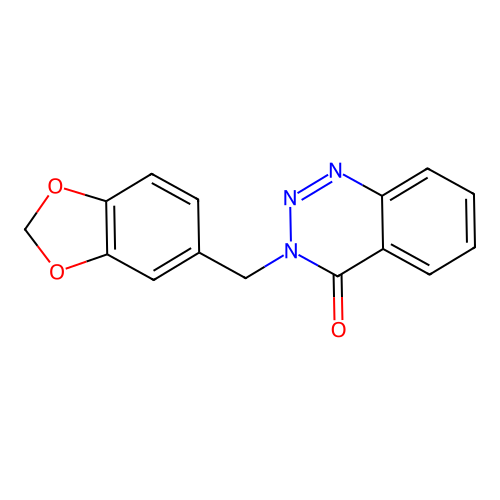 3-(1,3-benzodioxol-5-ylmethyl)-1,2,3-benzotriazin-4(3H)-one structure