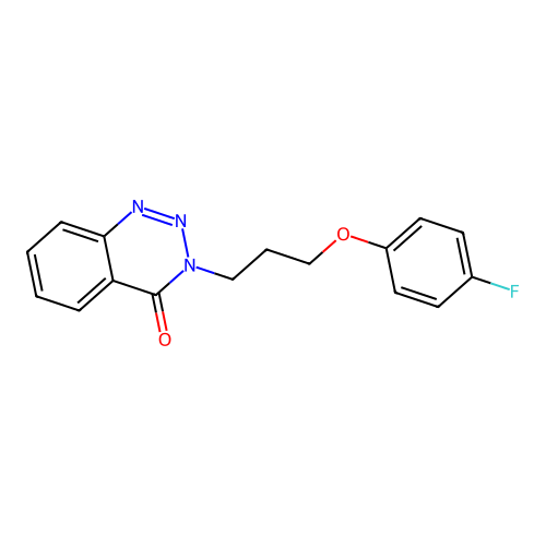 3-[3-(4-Fluorophenoxy)propyl]-1,2,3-benzotriazin-4-one structure