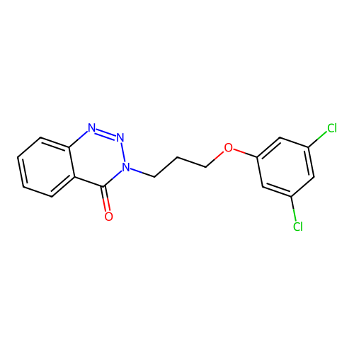 3-[3-(3,5-dichlorophenoxy)propyl]-1,2,3-benzotriazin-4(3H)-one structure