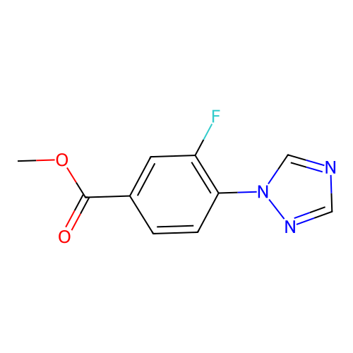 methyl 3-fluoro-4-(1H-1,2,4-triazol-1-yl)benzenecarboxylate structure