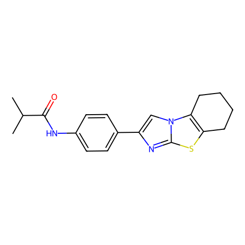 2-methyl-N-[4-(5,6,7,8-tetrahydroimidazo[2,1-b][1,3]benzothiazol-2-yl)phenyl]propanamide structure