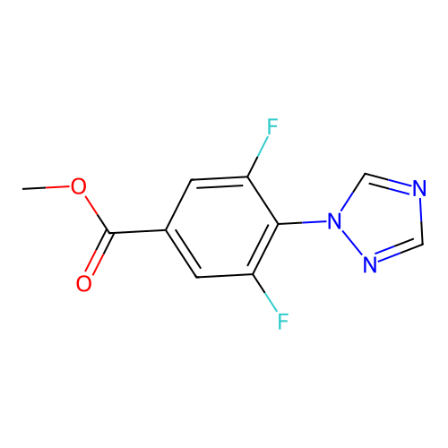 methyl 3,5-difluoro-4-(1H-1,2,4-triazol-1-yl)benzenecarboxylate structure