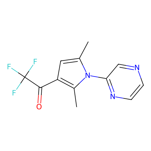 1-[2,5-dimethyl-1-(2-pyrazinyl)-1H-pyrrol-3-yl]-2,2,2-trifluoro-1-ethanone structure