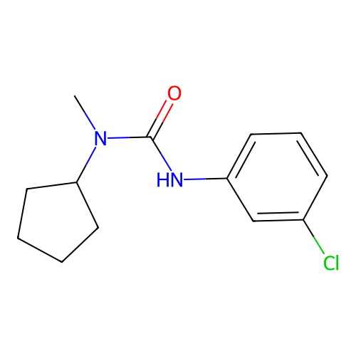 N'-(3-chlorophenyl)-N-cyclopentyl-N-methylurea structure