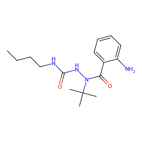 2-(2-aminobenzoyl)-N-butyl-2-(tert-butyl)-1-hydrazinecarboxamide structure