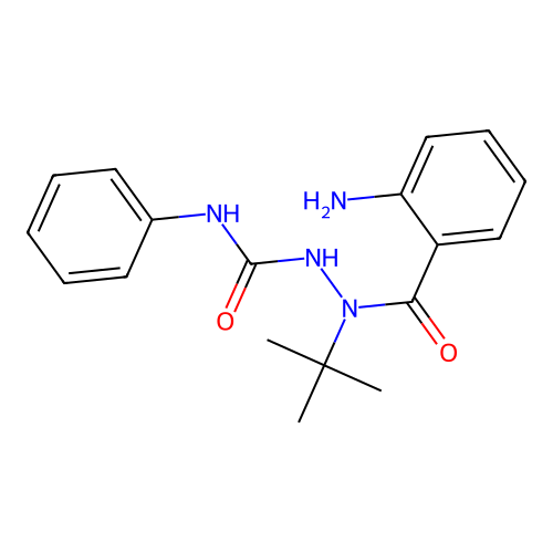 2-(2-aminobenzoyl)-2-(tert-butyl)-N-phenyl-1-hydrazinecarboxamide structure