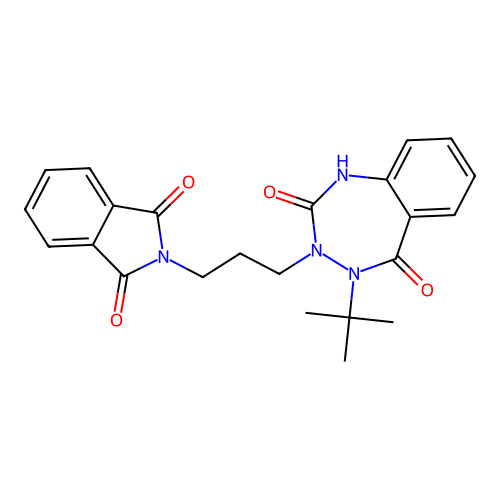 4-(tert-butyl)-3-[3-(1,3-dioxo-1,3-dihydro-2H-isoindol-2-yl)propyl]-3,4-dihydro-1H-1,3,4-benzotriazepine-2,5-dione structure