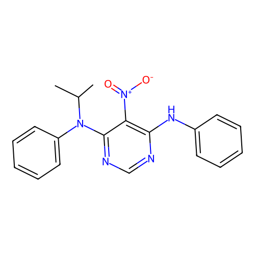 N~4~-isopropyl-5-nitro-N~4~,N~6~-diphenyl-4,6-pyrimidinediamine structure