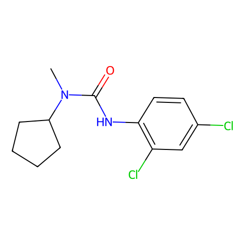 N-cyclopentyl-N'-(2,4-dichlorophenyl)-N-methylurea structure