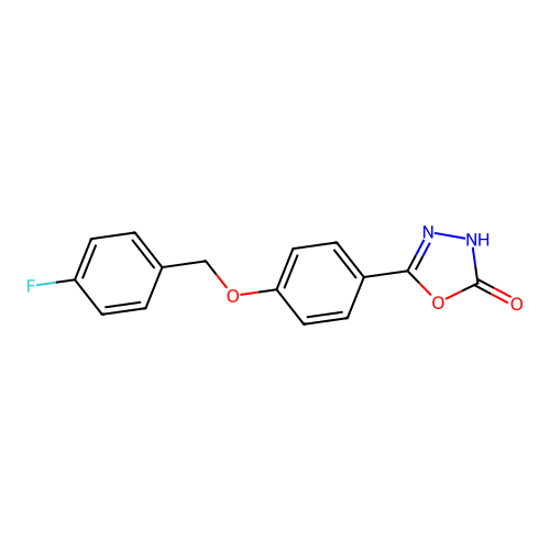 5-{4-[(4-fluorobenzyl)oxy]phenyl}-1,3,4-oxadiazol-2(3H)-one structure
