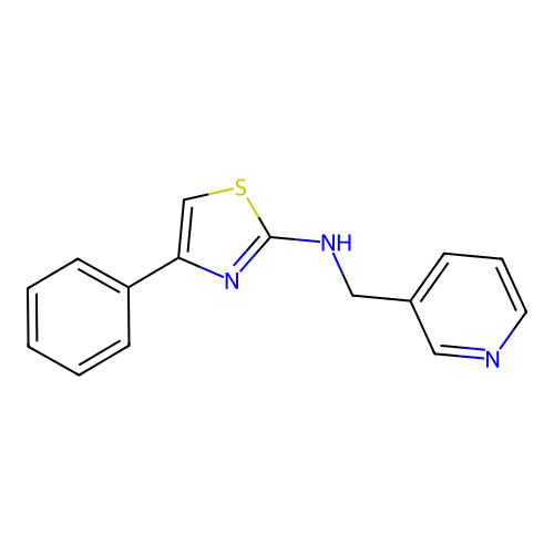 4-phenyl-N-(3-pyridinylmethyl)-1,3-thiazol-2-amine structure