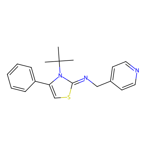 N-[3-(tert-butyl)-4-phenyl-1,3-thiazol-2(3H)-yliden](4-pyridinyl)methanamine structure