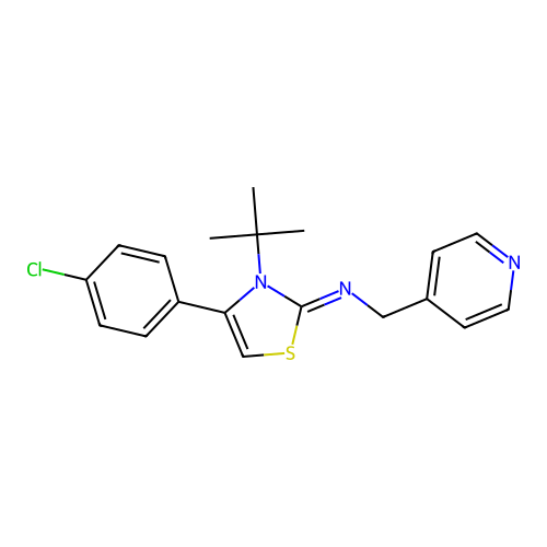 N-[3-(tert-butyl)-4-(4-chlorophenyl)-1,3-thiazol-2(3H)-yliden](4-pyridinyl)methanamine structure