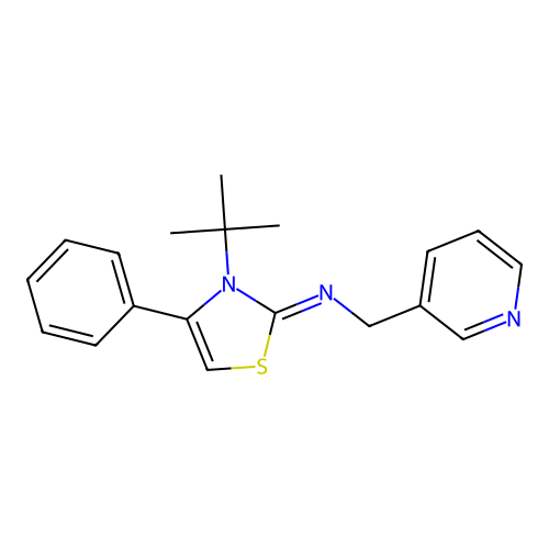 N-[3-(tert-butyl)-4-phenyl-1,3-thiazol-2(3H)-yliden](3-pyridinyl)methanamine structure