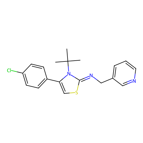 N-[3-(tert-butyl)-4-(4-chlorophenyl)-1,3-thiazol-2(3H)-yliden](3-pyridinyl)methanamine structure