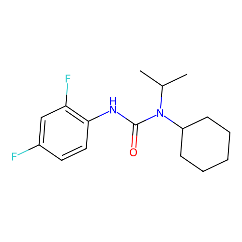 N-cyclohexyl-N'-(2,4-difluorophenyl)-N-isopropylurea structure