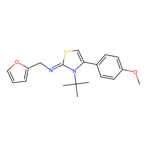 N-[3-(tert-butyl)-4-(4-methoxyphenyl)-1,3-thiazol-2(3H)-yliden](2-furyl)methanamine structure
