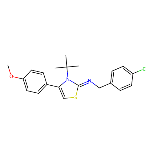 N-[3-(tert-butyl)-4-(4-methoxyphenyl)-1,3-thiazol-2(3H)-yliden](4-chlorophenyl)methanamine structure