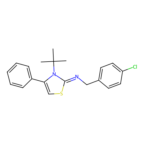 N-[3-(tert-butyl)-4-phenyl-1,3-thiazol-2(3H)-yliden](4-chlorophenyl)methanamine structure