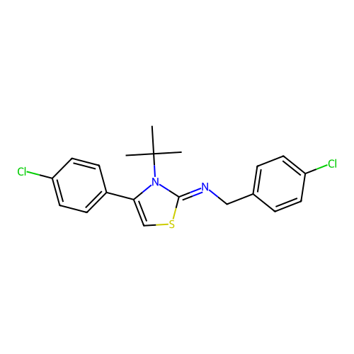 N-[3-(tert-butyl)-4-(4-chlorophenyl)-1,3-thiazol-2(3H)-yliden](4-chlorophenyl)methanamine structure