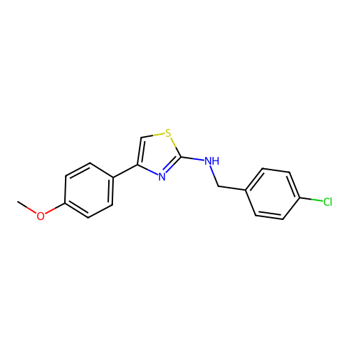 N-[(4-chlorophenyl)methyl]-4-(4-methoxyphenyl)-1,3-thiazol-2-amine structure