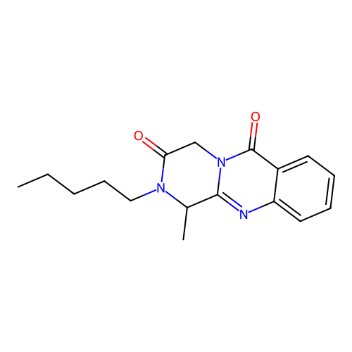 1-methyl-2-pentyl-2H-pyrazino[2,1-b]quinazoline-3,6(1H,4H)-dione structure