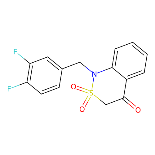 1-(3,4-difluorobenzyl)-2lambda~6~,1-benzothiazine-2,2,4(1H,3H)-trione structure
