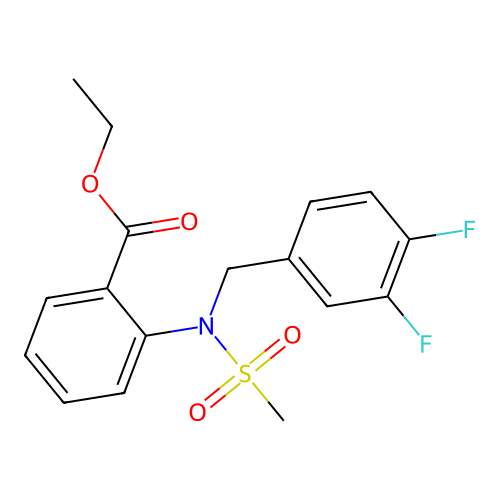 Ethyl 2-[(3,4-difluorobenzyl)(methylsulfonyl)amino]benzenecarboxylate structure