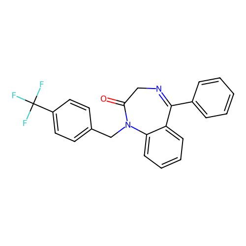 5-phenyl-1-[4-(trifluoromethyl)benzyl]-1,3-dihydro-2H-1,4-benzodiazepin-2-one structure